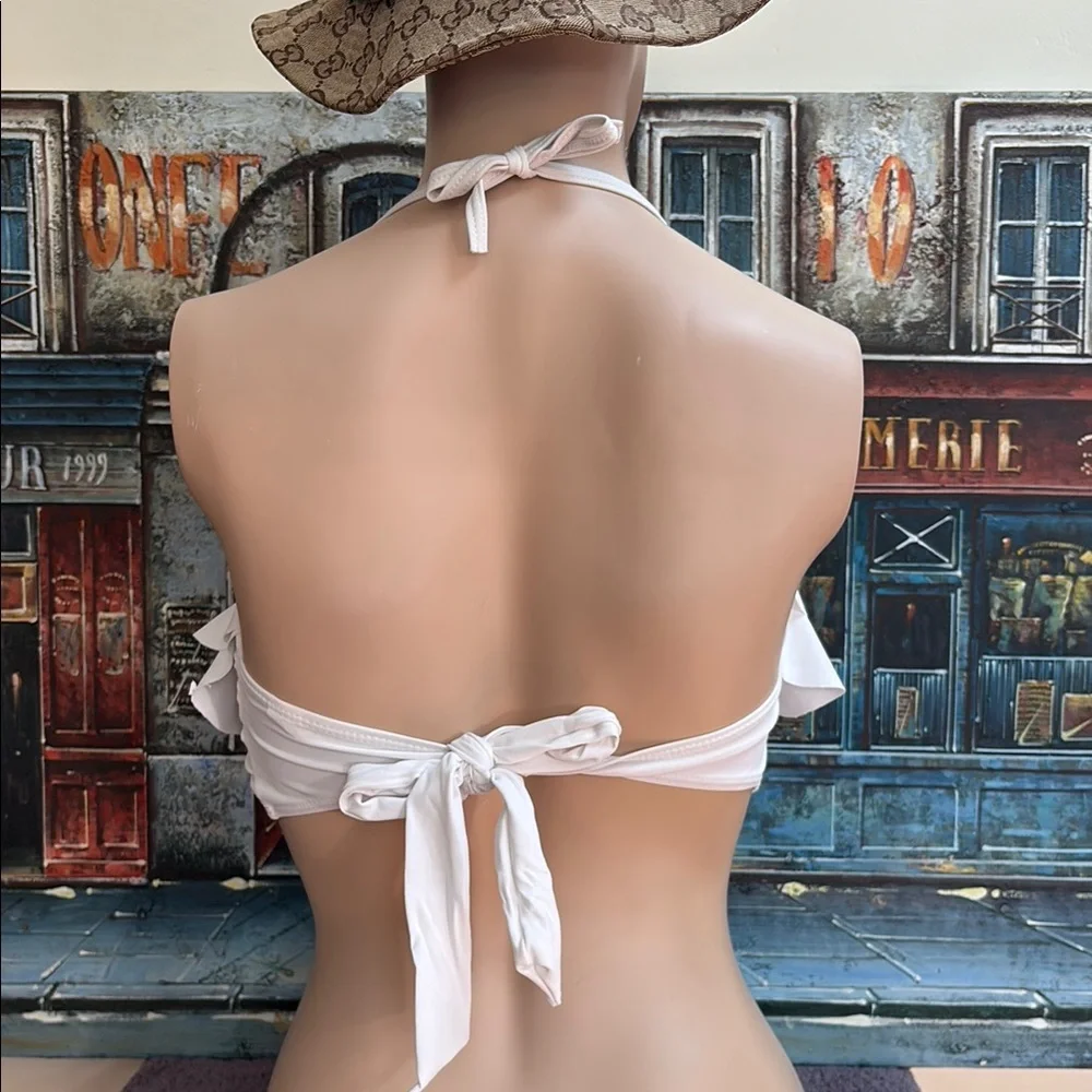 White Ruffle Bikini Top - Picture 2 of 4